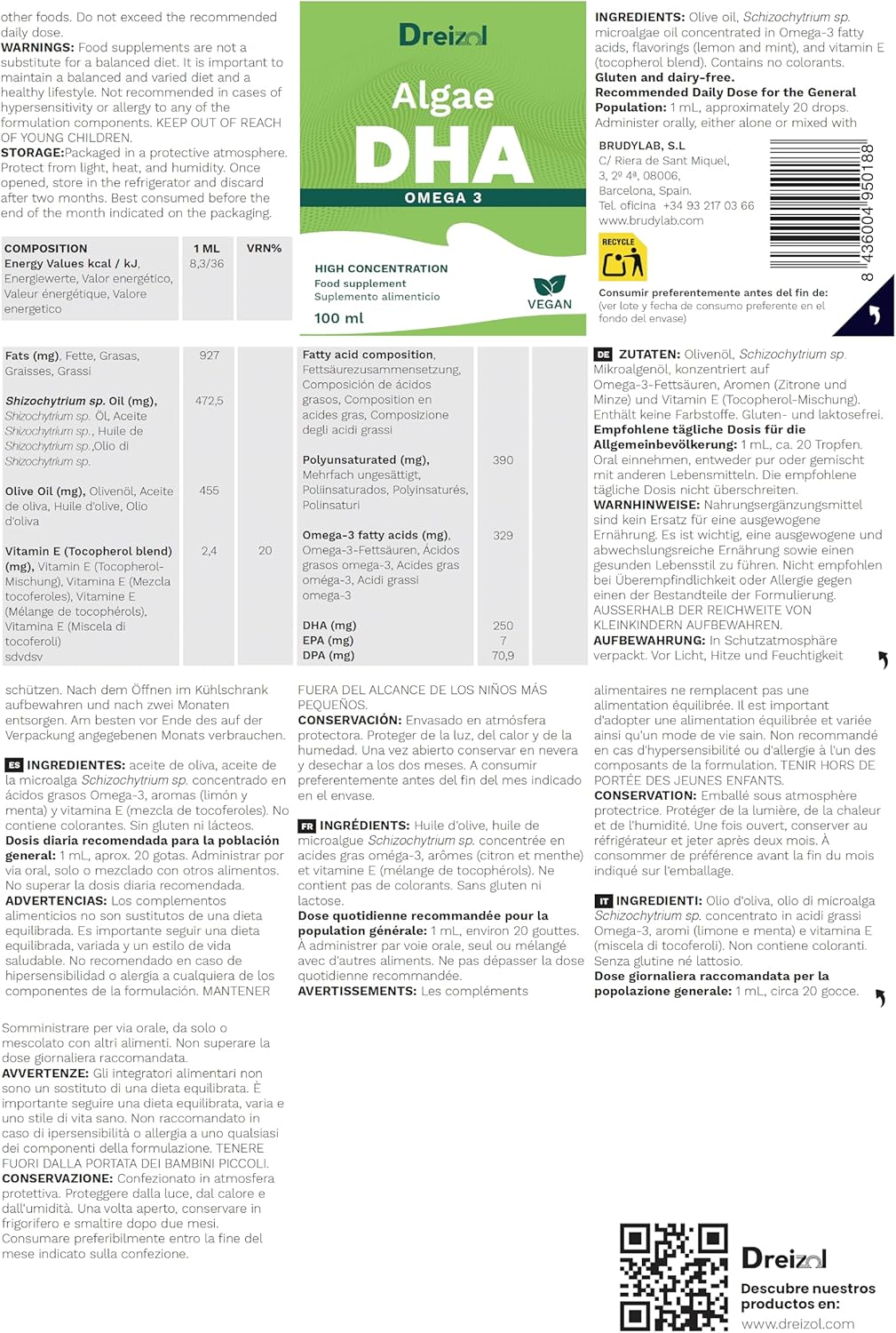 Algae DHA | Aceite Omega 3 Vegano de Alta Concentración